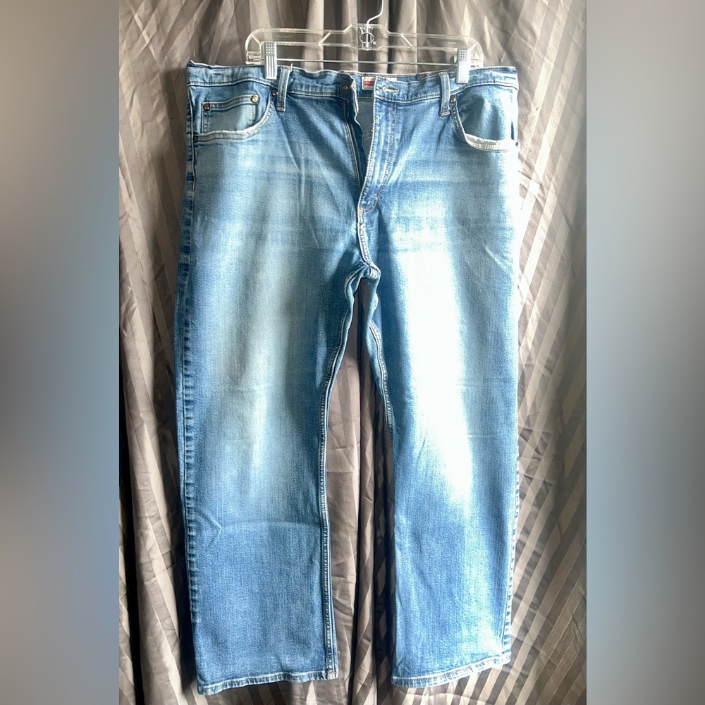 WRANGLER Relaxed Boot Cut Jeans Men's 38x30 Blue 100% Cotton Denim Classic